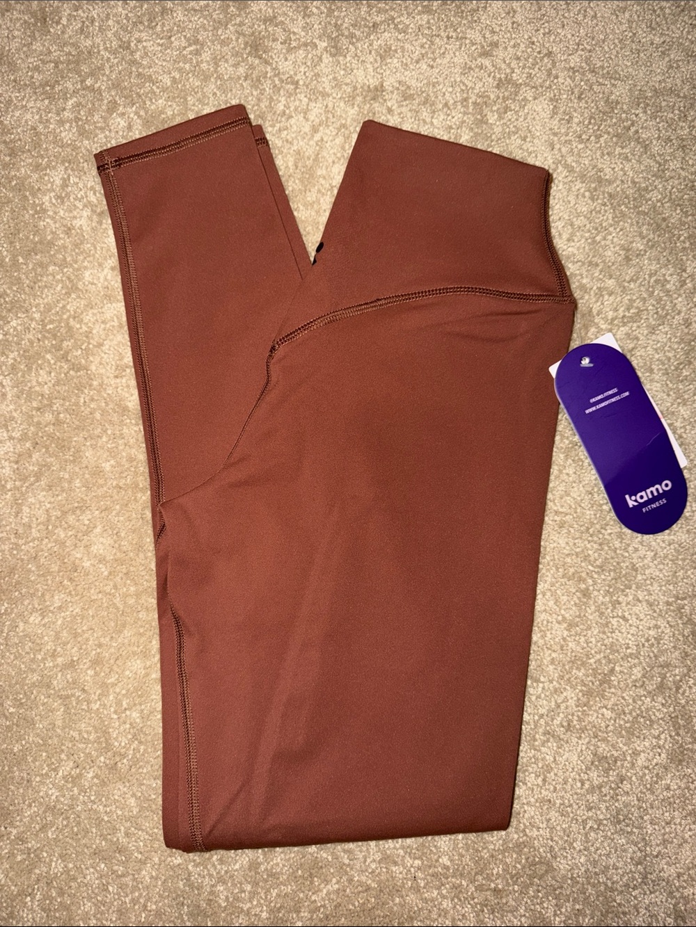 Kamo Fitness High-Waist Leggings — Rust Brown